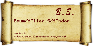 Baumüller Sándor névjegykártya